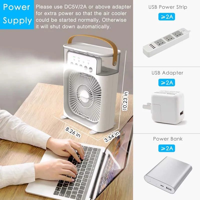 Stand fan air cooler heating dissipation portable air cooling with ice air cooler