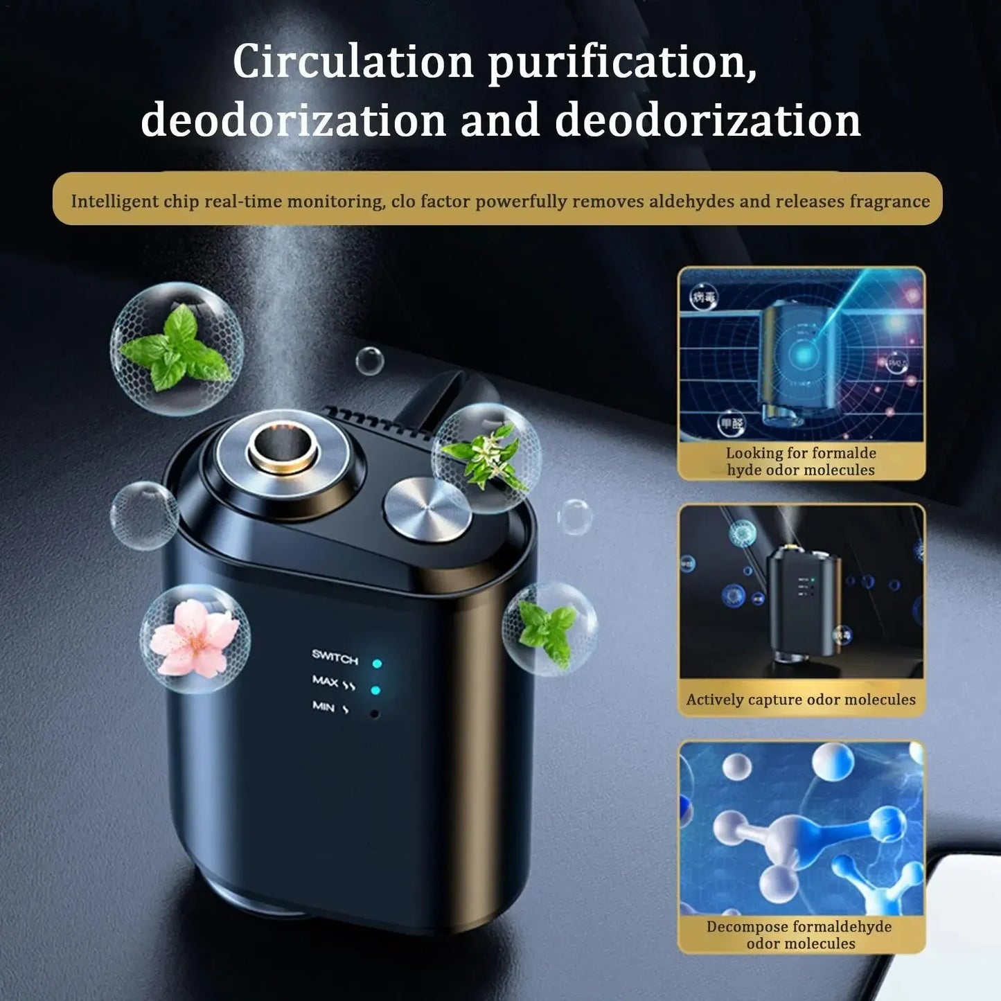 Car Air Freshener Electric Auto Air Diffuser Aroma Car Air Vent Humidifier Mist Aromatherapy Perfume Fragrance Car Accessories