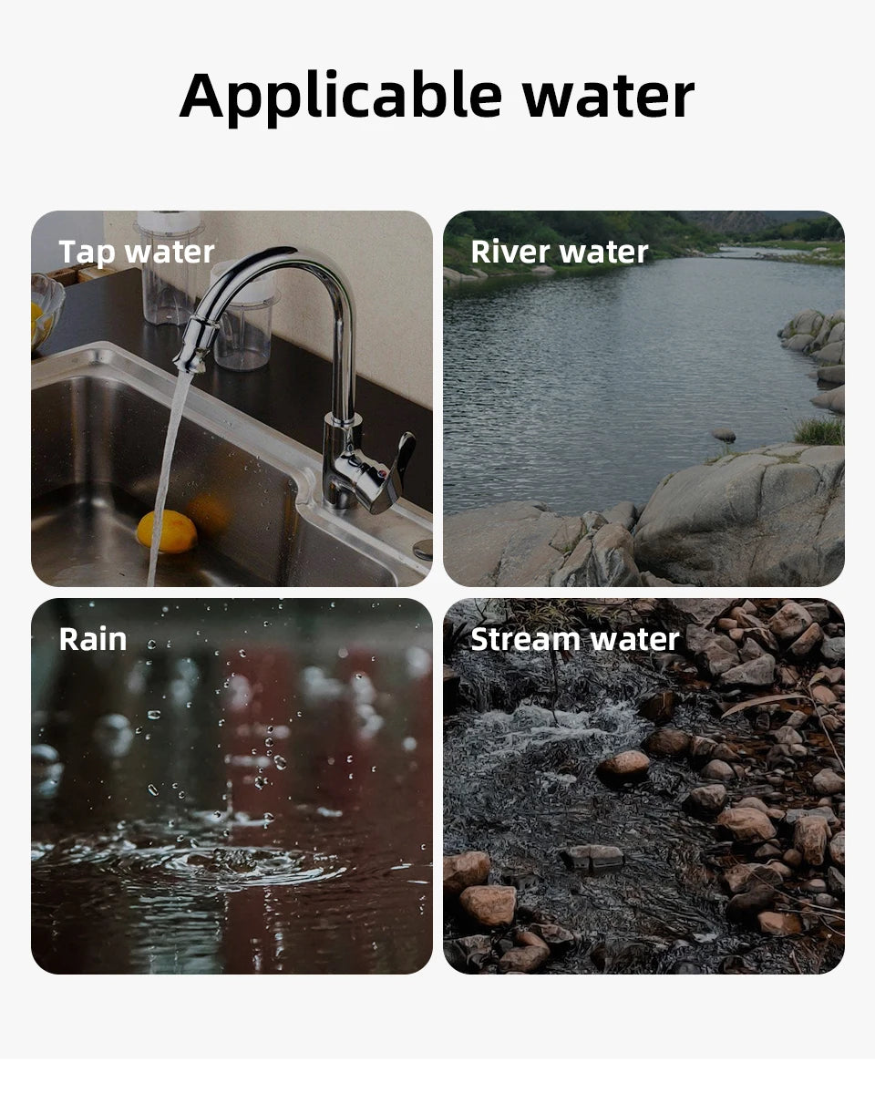 PACOONE Mini Camping Purification Water Filter Straw TUP Carbon Fiber Water Bag for Survival or Emergency Supplies